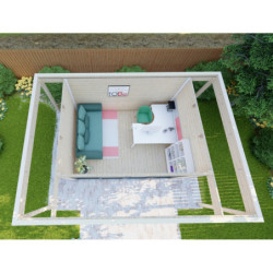 Bureau de jardin - madriers 40mm - surface 16,5m² - Gardy Shelter