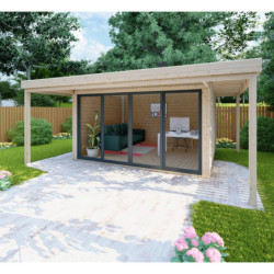 Bureau de jardin - madriers 40mm - surface 16,5m² - Gardy Shelter