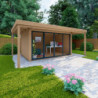 Bureau de jardin traité 16,5m² - madriers 40mm - Gardy Shelter