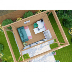 Bureau de jardin traité 16,5m² - madriers 40mm - Gardy Shelter