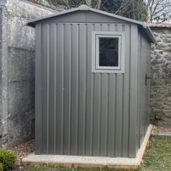 Abri 4,08m² en acier galvanisé 0,4mm Roka avec fixations dalle - X-Métal