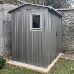 Abri 4,08m² en acier galvanisé 0,4mm Roka avec fixations dalle - X-Métal