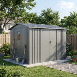 Abri 7,1m² en acier galvanisé 0,4mm Roka avec fixations dalle - X-Métal