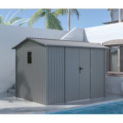 Abri 7,1m² en acier galvanisé 0,4mm Roka avec fixations dalle - X-Métal