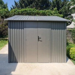 Abri 9m² en acier galvanisé 0,4mm Roka avec fixations dalle - X-Métal