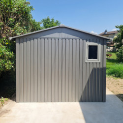 Abri 9m² en acier galvanisé 0,4mm Roka avec fixations dalle - X-Métal