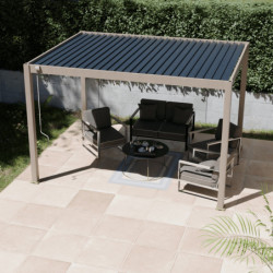 Pergola autoportante alu aspect bois et lames orientable 3x4m Ombrea