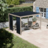 Pergola autoportante alu aspect bois et lames orientable 3x4m Ombrea