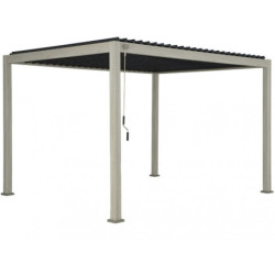Pergola autoportante alu aspect bois et lames orientable 3x4m Ombrea