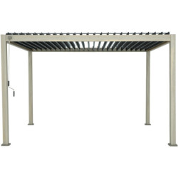Pergola autoportante alu aspect bois et lames orientable 3x4m Ombrea