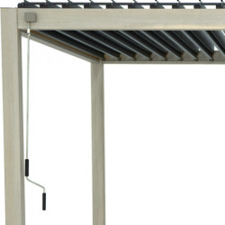 Pergola autoportante alu aspect bois et lames orientable 3x4m Ombrea