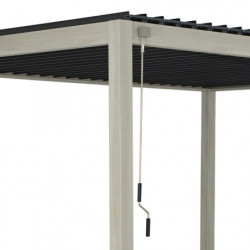 Pergola autoportante alu aspect bois et lames orientable 3x4m Ombrea