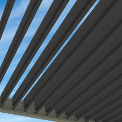 Pergola autoportante alu aspect bois et lames orientable 3x4m Ombrea