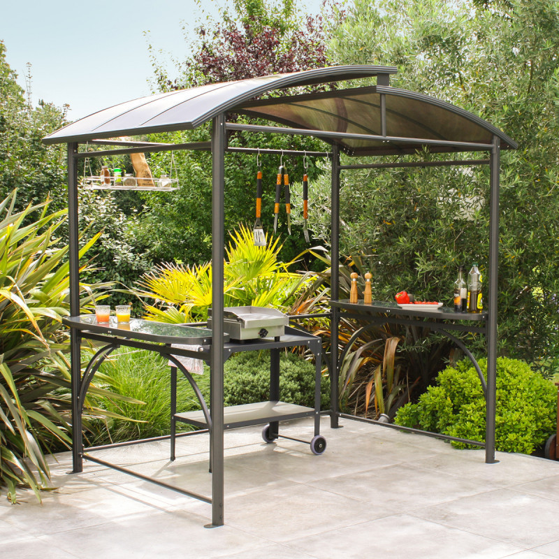 Abri pour BBQ 3,6m² en aluminium anthracite - DCB Garden