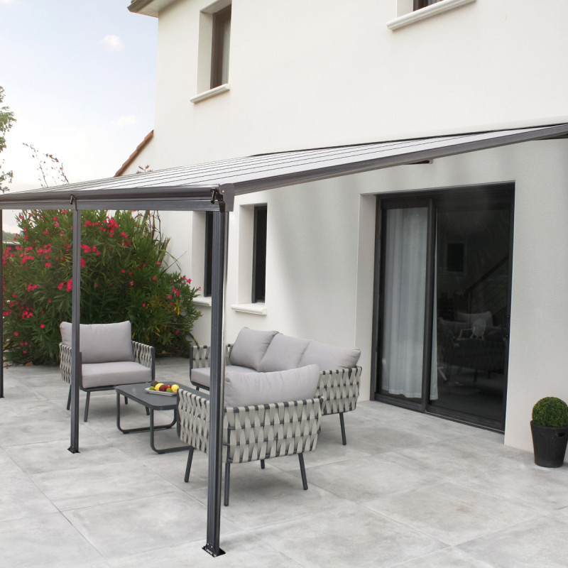 Pergola 13m² en aluminium noir + polycarbonate CIELO DCB Garden