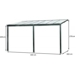 Pergola 13m² en aluminium noir + polycarbonate CIELO DCB Garden