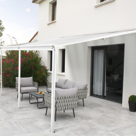 Pergola 13m² en aluminium blanc + polycarbonate CIELO DCB Garden