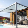 Pergola TRAMONTO - DCB Garden avec lames orientables blanches