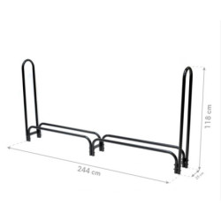 Porte-bûches en acier capacité 1000kg noir 240cm - ShelterLogic
