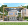 Pergola autoportante en alu aspect bois avec lames orientable 4x3m X-METAL