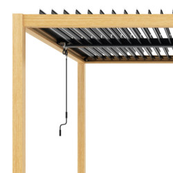 Pergola autoportante en alu aspect bois avec lames orientable 4x3m X-METAL