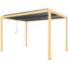 Pergola autoportante en alu aspect bois avec lames orientable 4x3m X-METAL