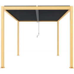 Pergola autoportante en alu aspect bois avec lames orientable 4x3m X-METAL