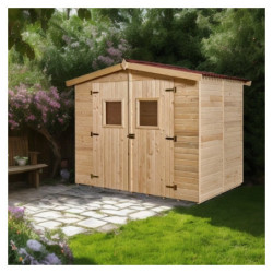 Abri de jardin en bois brut 5,04 avec plancher inclus - Habrita