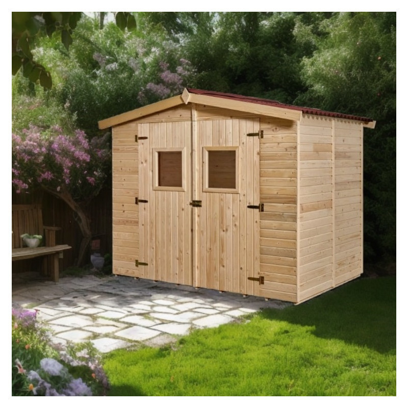 Abri de jardin en bois brut 5,04 avec plancher inclus - Habrita
