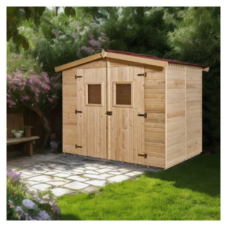 Abri de jardin en bois brut 5,04 avec plancher inclus - Habrita