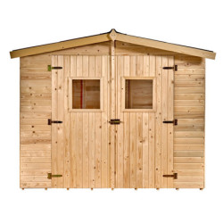 Abri de jardin en bois brut 5,04 avec plancher inclus - Habrita