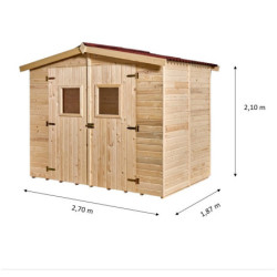 Abri de jardin en bois brut 5,04 avec plancher inclus - Habrita