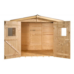 Abri de jardin en bois brut 5,04 avec plancher inclus - Habrita