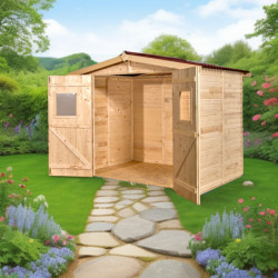 Abri de jardin en bois brut 5,04 avec plancher inclus - Habrita