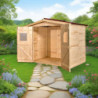 Abri de jardin en bois brut 5,04 avec plancher inclus - Habrita