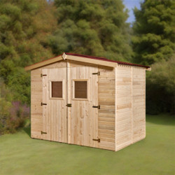 Abri de jardin en bois brut 5,04 avec plancher inclus - Habrita