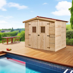 Abri de jardin en bois brut 5,04 avec plancher inclus - Habrita