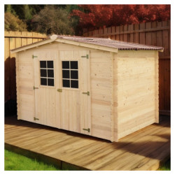 Abri de jardin en bois brut 5,83 avec madriers 20mm - Habrita