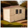 Abri de jardin en bois brut 5,83 avec madriers 20mm - Habrita