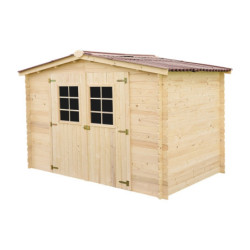Abri de jardin en bois brut 5,83 avec madriers 20mm - Habrita
