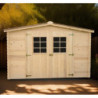 Abri de jardin en bois brut 5,83 avec madriers 20mm - Habrita