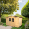 Abri de jardin en bois brut 5,83 avec madriers 20mm - Habrita