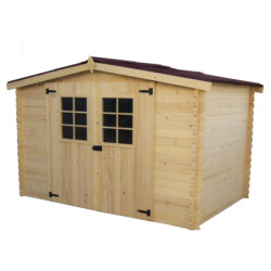 Abri de jardin en bois brut 5,83 avec madriers 20mm - Habrita