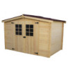 Abri de jardin en bois brut 5,83 avec madriers 20mm - Habrita