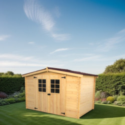 Abri de jardin en bois brut 5,83 avec madriers 20mm - Habrita