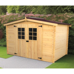 Abri de jardin en bois brut 5,83 avec madriers 20mm - Habrita