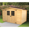 Abri de jardin en bois brut 5,83 avec madriers 20mm - Habrita