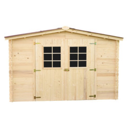 Abri de jardin en bois brut 5,83 avec madriers 20mm - Habrita