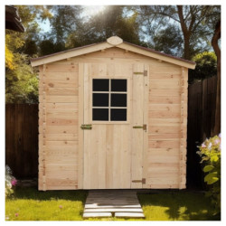 Abri de jardin en bois brut 4,28 avec madriers 28mm - Habrita