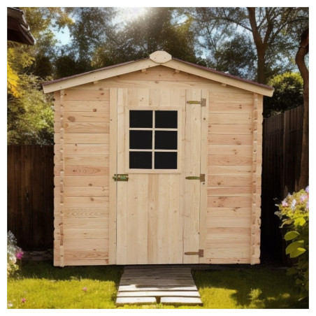 Abri de jardin en bois brut 4,28 avec madriers 28mm - Habrita